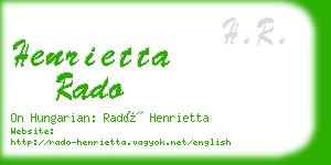 henrietta rado business card